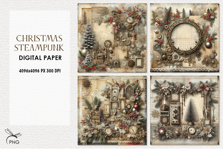 Christmas digital paper, background clipart