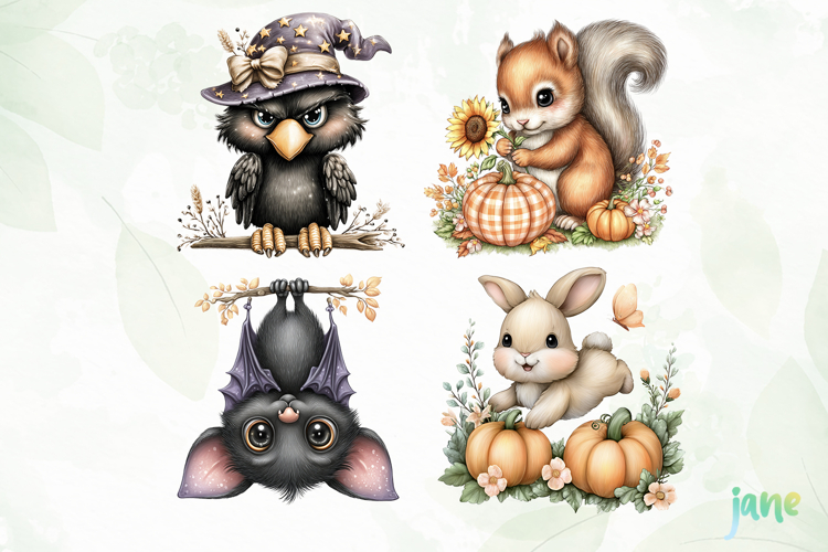 Cute Halloween Fall Sublimation Clipart