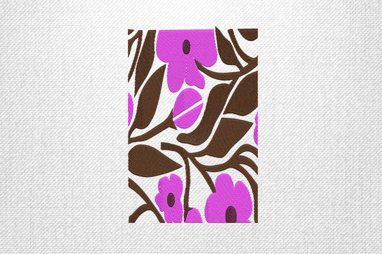 Brown and Pink Floral Abstract Embroidery Design File