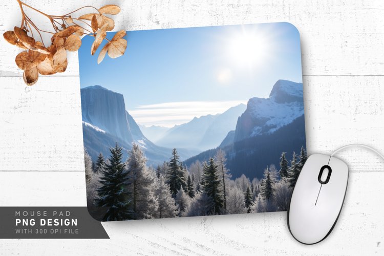 Sledders on Snowy Hill Mouse Pad PNG