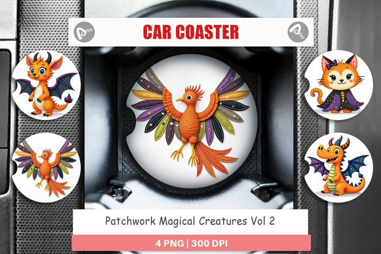Car Coaster Patchwork Magical Creatures