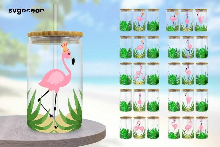 Can Glass Wrap SVG Bundle | Summer | Flamingo