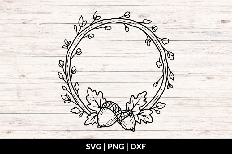Acorn Wreath SVG, Autumn Wreath example image 1