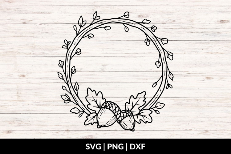 Acorn Wreath SVG, Autumn Wreath