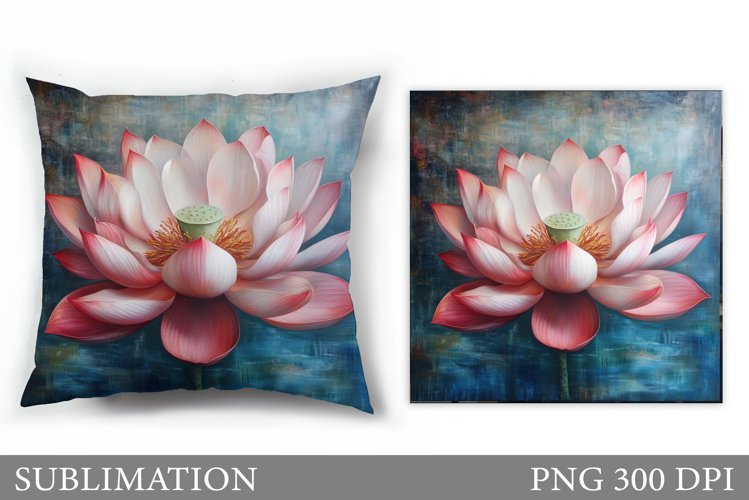 Lotus Pillow Sublimation. Flowers Pillow Design