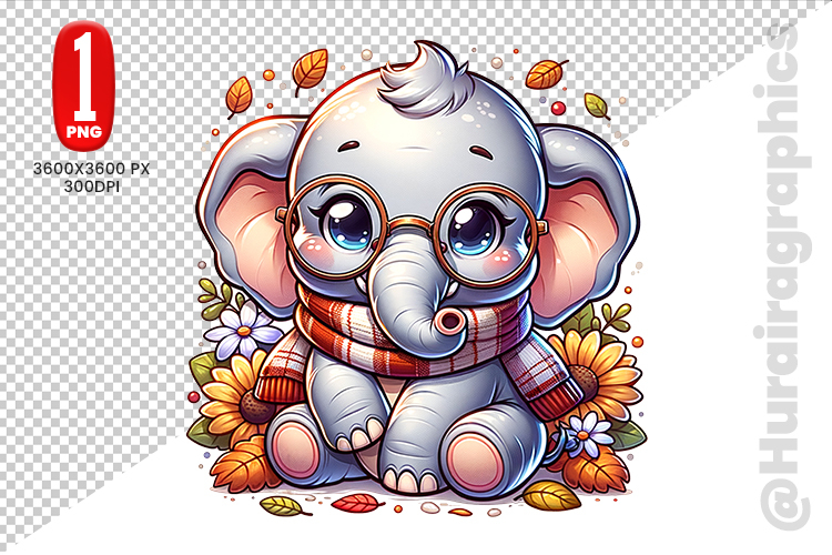 Cute Elephant Clipart Image 14