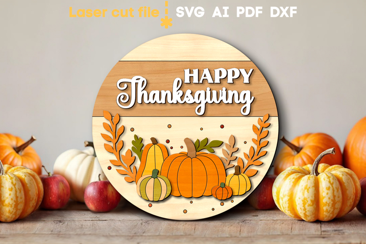 Happy Thanksgiving SVG laser cut files for Glowforge
