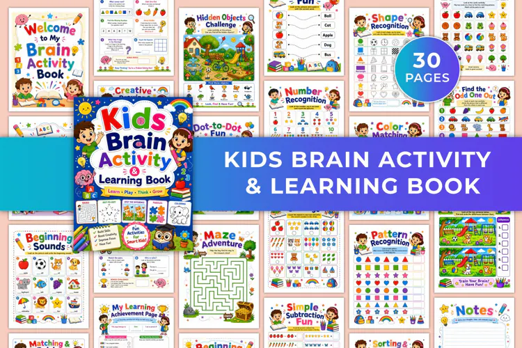 Kids Brain Activity & Learning Book Kdp interiors