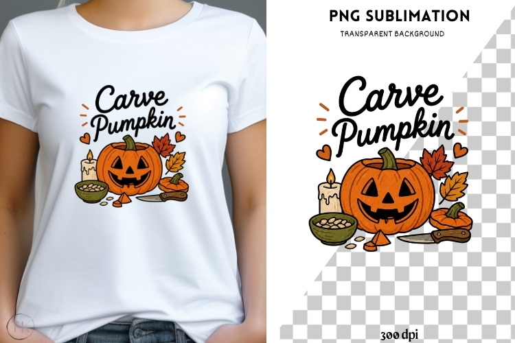 Carve Pumpkin PNG | Halloween Pumpkin Clipart example image 1