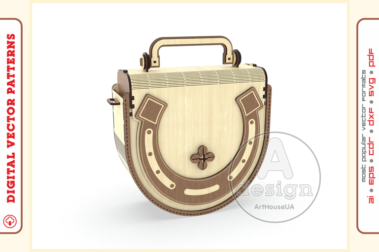 Wooden clutch purse v115 - laser cut vector - Glowforge file