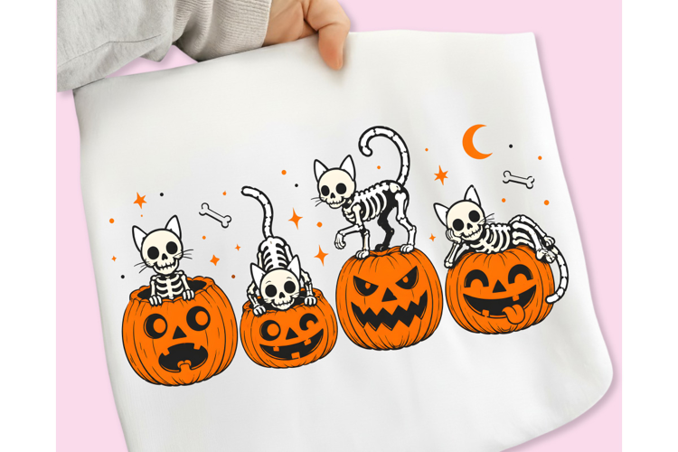 Spooky Season PNG, Halloween Pumpkin Cat PNG, Spooky Vibes