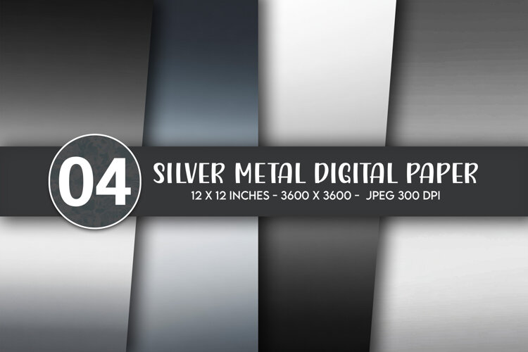 Silver Metal Digital Paper example image 1