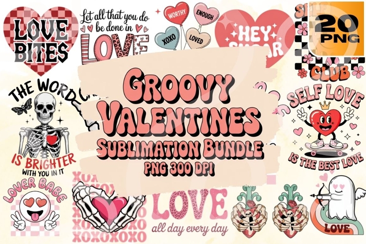 Groovy Valentine’s Day PNG Bundle 20