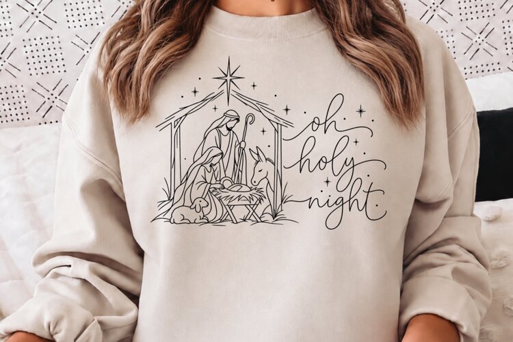 Joy Beneath the Guiding Star PNG, Shepherd and Lamb Christma example image 1