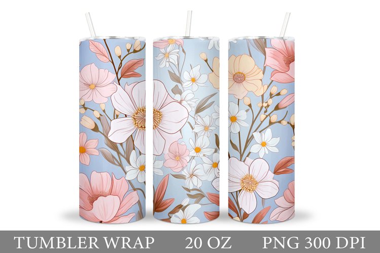 Flowers Tumbler Design. Sublimation Tumbler Flowers