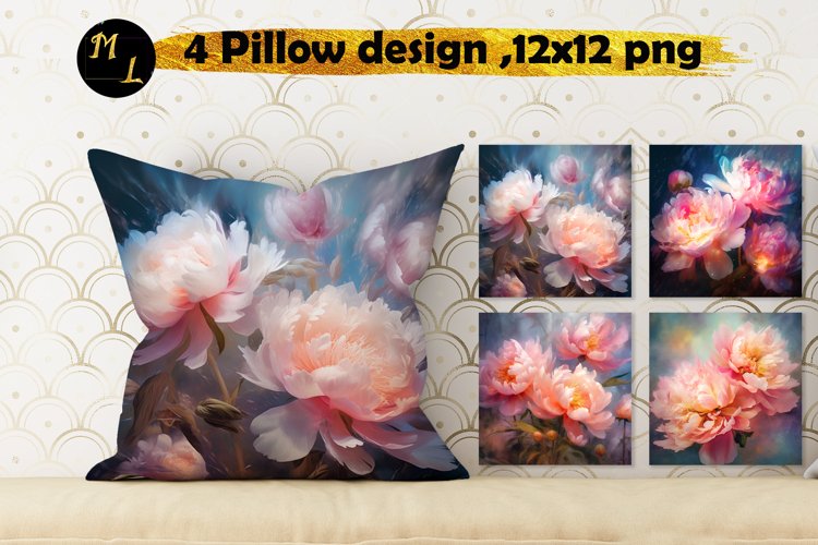 Peonies Pillow Sublimation ,Peonies background