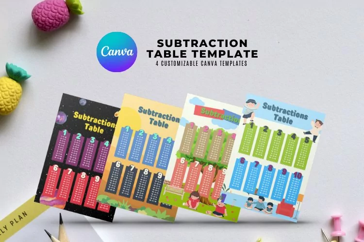 Subtraction Table Canva Template