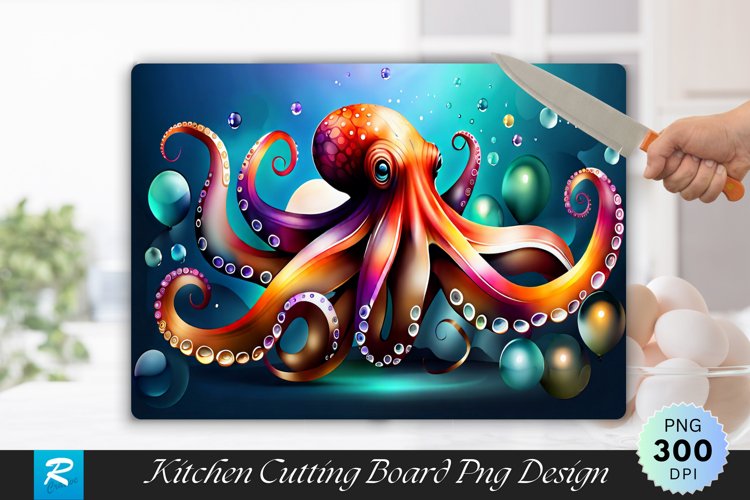 Octopus Cutting Board sublimation Design example image 1