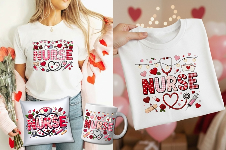 Valentine Nurse Healthcare Tshirt Design