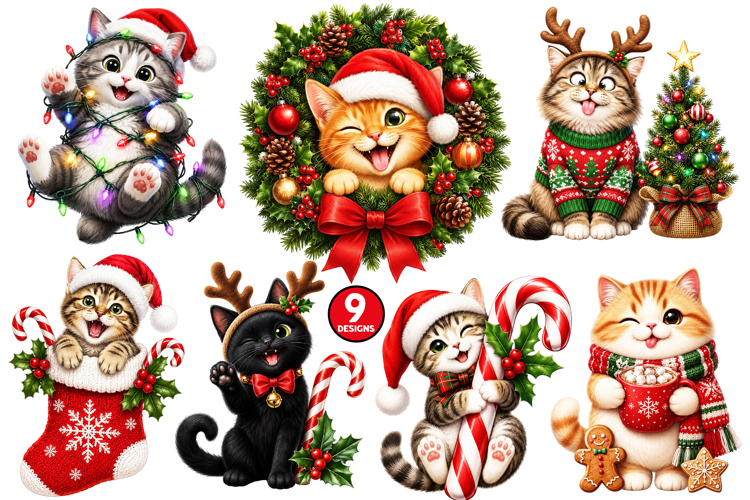 Christmas Cat Clipart Image 23