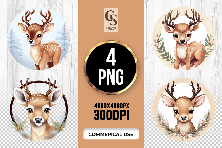 Cute Baby Deer Clipart Sublimation PNG