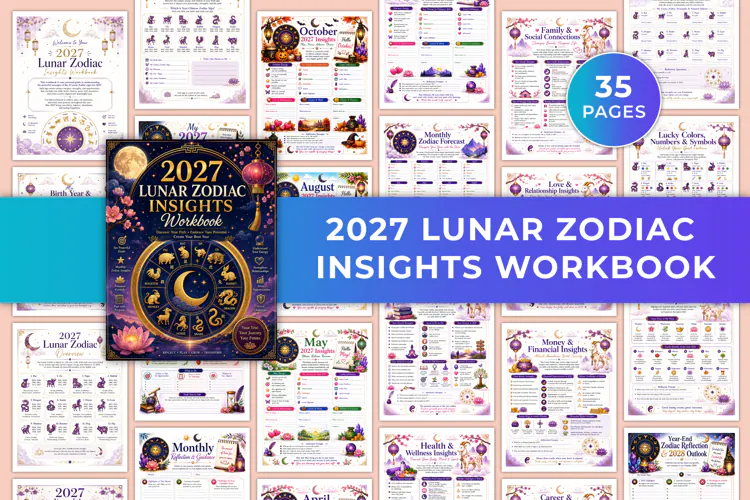 2027 Lunar Zodiac Insights Workbook Kdp inteiors
