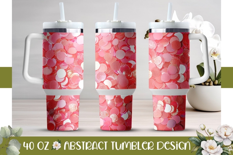 Pink Confetti Tumbler, Pink Glitter 40 Oz Tumbler Design