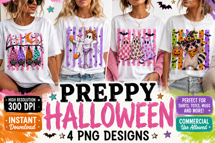 Preppy Witchy Halloween PNG, Pink Spooky Season Sublimation