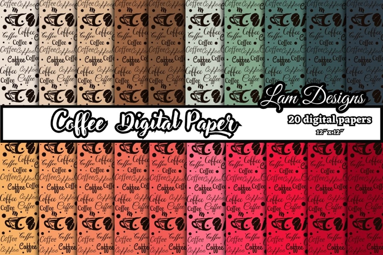 coffee digital papers, Coffee pattern, Coffee background