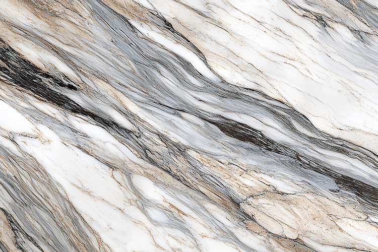 A close-up view of a marble surface with intricate patterns