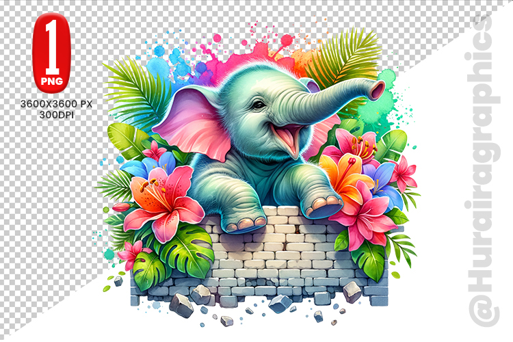 Cute Elephant Clipart Image 2