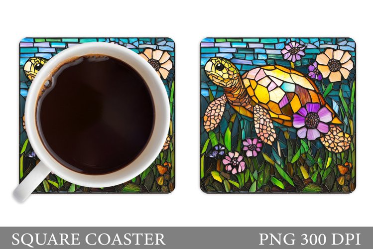 Sea Turtle Coaster Design. Turtle Coaster Sublimation example image 1
