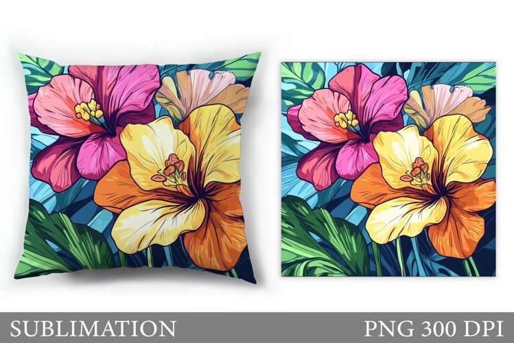 Floral Sublimation. Flowers Pillow Sublimation
