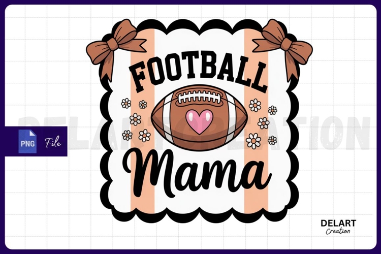 Football Mama PNG, Fall Coquette Bow PNG Design