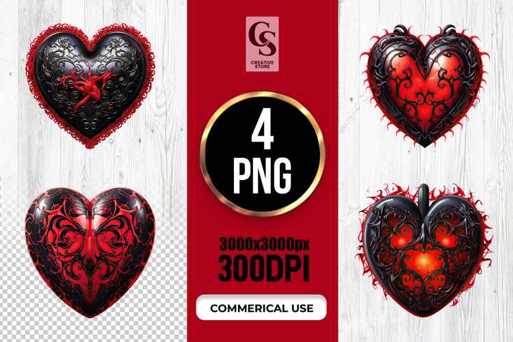 Black Heart Png Image 4