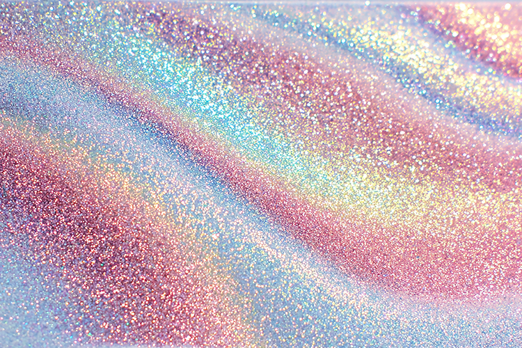Glittery pastel rainbow hues and sparkling texture