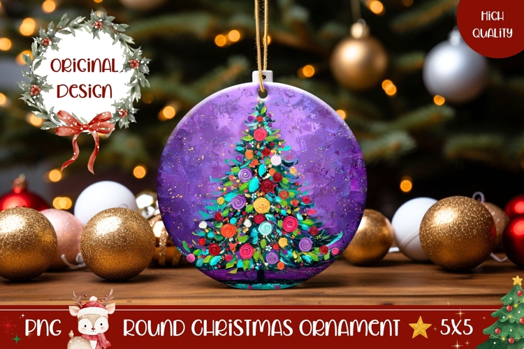 Art Christmas Tree Ornament Print, Winter Tree Ornament