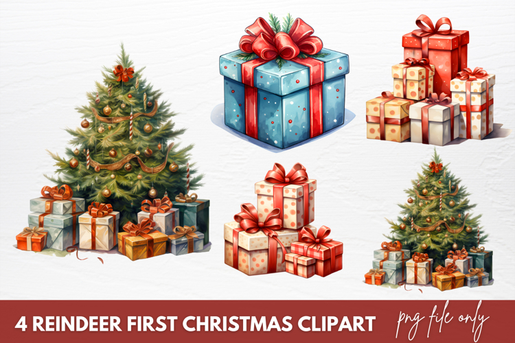 Reindeer First Christmas Clipart Sublimation