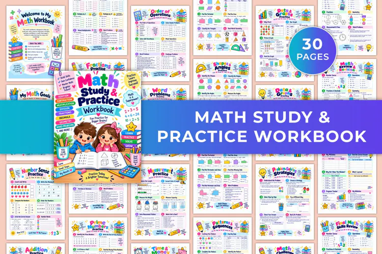 Math Study & Practice Workbook Kdp interiors