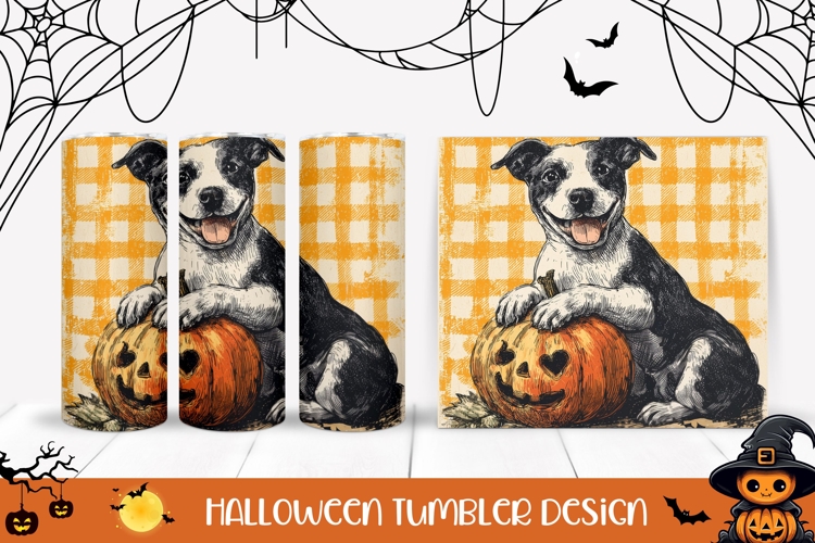 Halloween Dog Tumbler, Cartoon Dog Sublimation