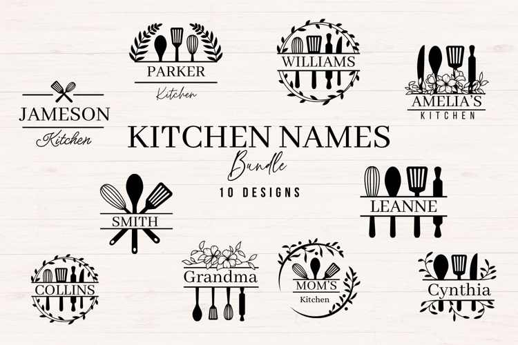 Kitchen Monogram SVG Bundle 10 Designs