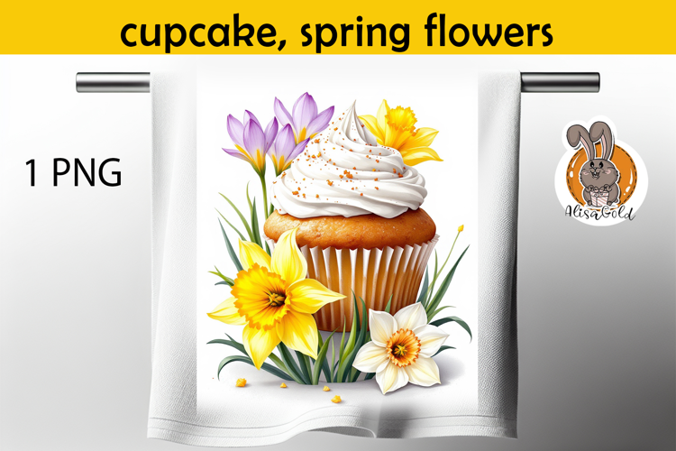 cupcake, spring flowers