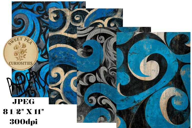 Blue,Black, Mixed Media, Junk Journal