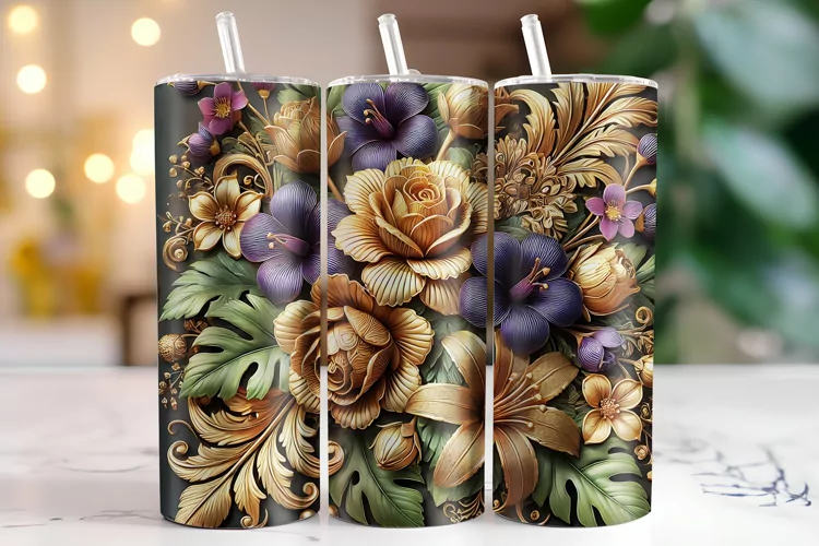 Flowers Tumbler Wrap | Sublimation | Tumblers