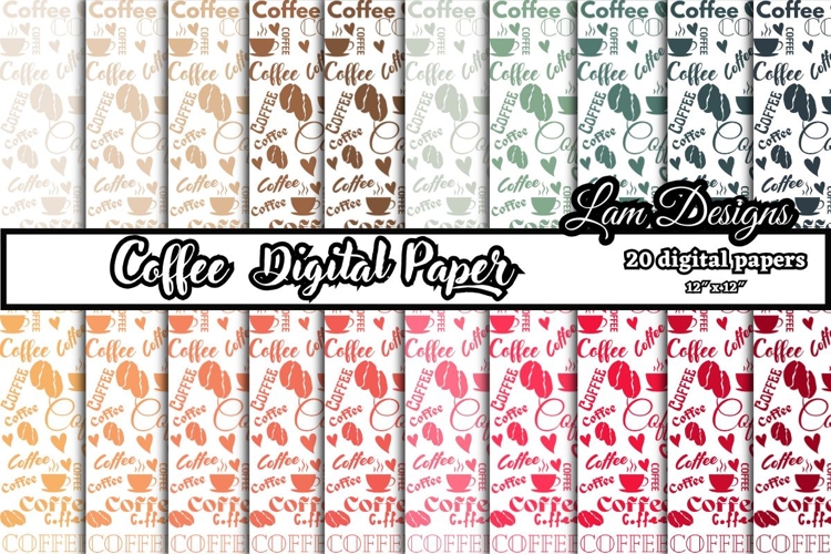 coffee digital papers, Coffee pattern, Coffee background