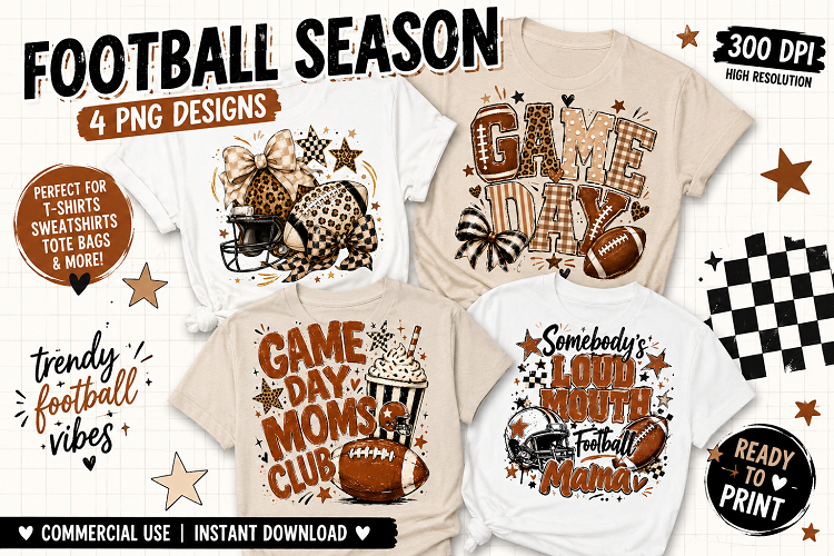 Football Season PNG, Game Day Football Sublimation