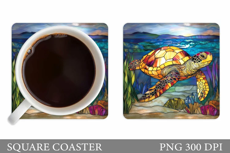 Sea Turtle Coaster Design. Turtle Coaster Sublimation