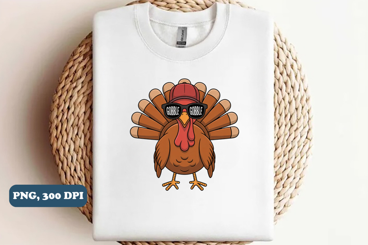 Gobble Gobble Boy Turkey Png design, Sublimation png