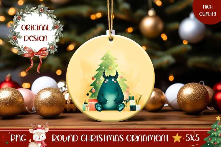 Cartoon Christmas Monster Ornament, Winter Ornament Design