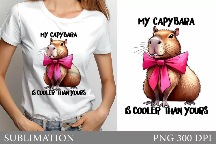Funny Capybara Sublimation. Cute Capybara T-Shirt Design